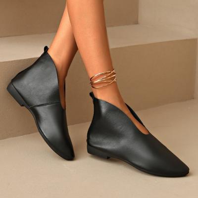Мода Среднего каблука Женские зимние ботильоны с острым носком 2025 Зимний тренд Повседневные ботинки-кеды Челси Кожаные готические туфли-лодочки Botas Mujer