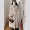 Double-sided Cashmere Coat for Women, New Korean Version, Autumn and Winter Fox Fur Long Bathrobe, High-end Woolen Coat