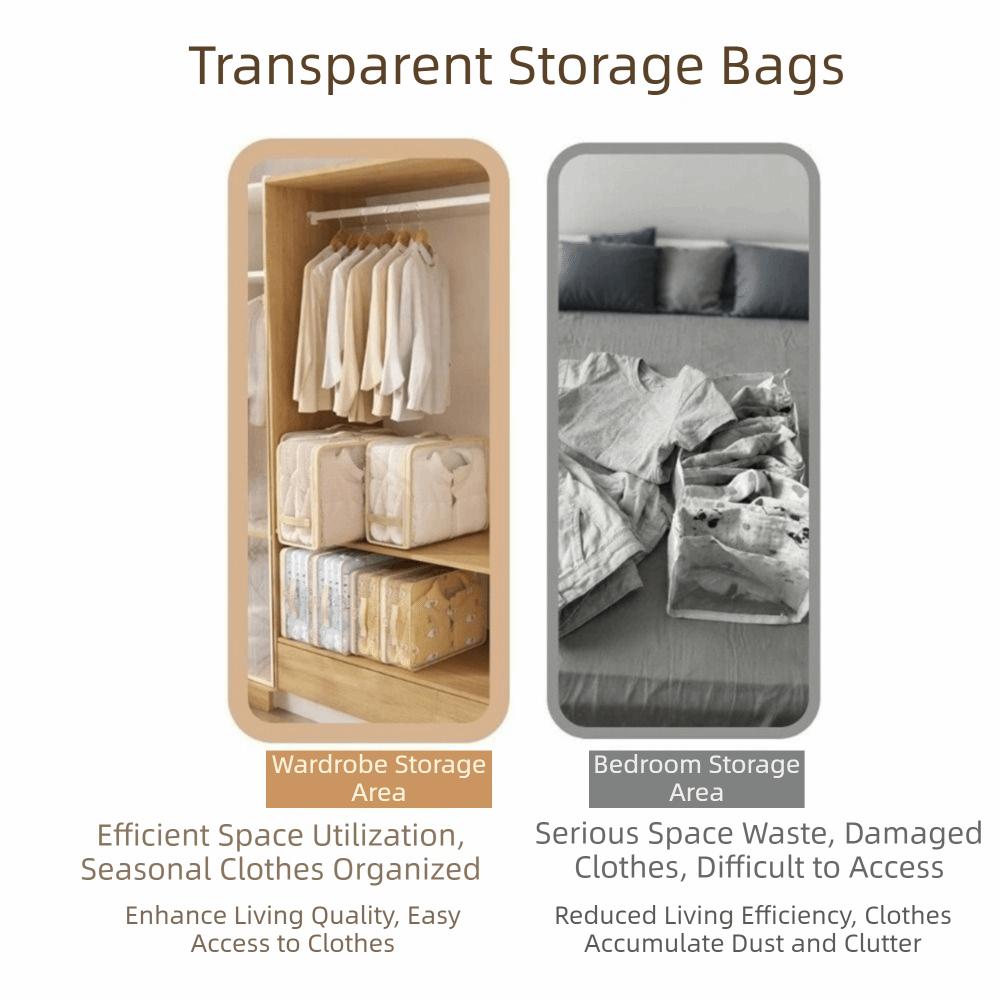 Transparent PVC Clothes Storage Bag Large Capacity Moving Packing Bag Bedroom
