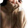 Padded And Thickened Winter Double-sided Fleece Warm Turtleneck Sweater Women Cardigan Zip Fleece Jacket Women 30180
