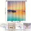 Шторка для душа "Морской закат" - Спокойные воды, Яркое небо и Скалистые островки, Полиэстер с крючками