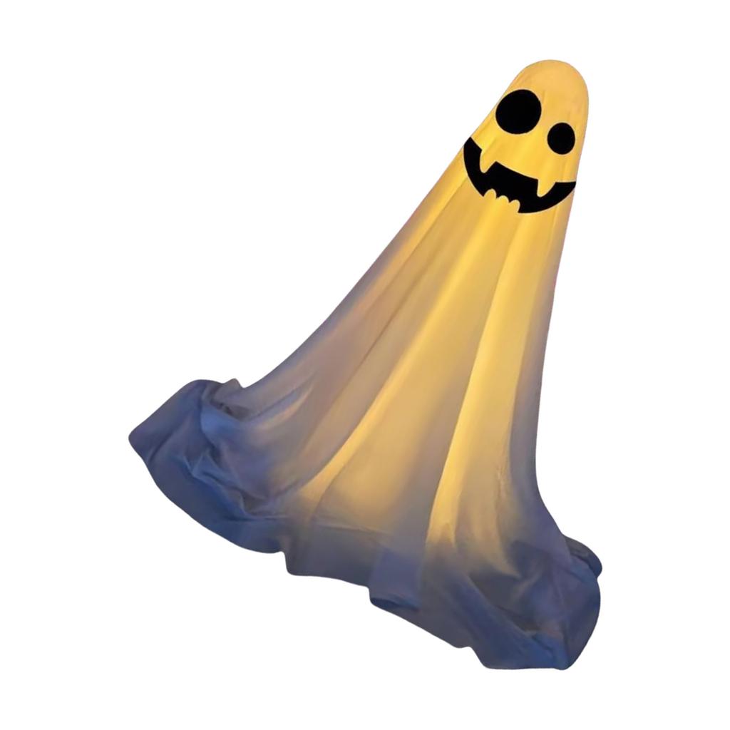 Adjustable Height LED Lighted Ghost Decorations For Halloween Outdoor Indoor Party Haunted House With Windproof Water Base