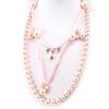 [R5215] - Pink Designer 'Sissi' Long Necklace - 60 Cm + Adjustable Satin Cord