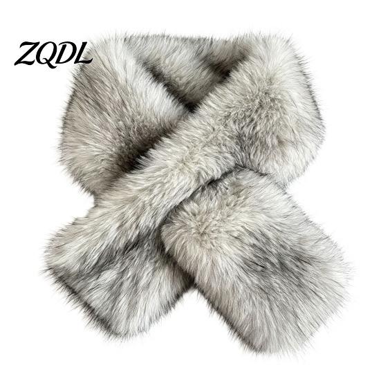 Cold Weather Thermal Wrap Faux Fur Collar Scarf for Women, Plush Neck Warmer Scarf, Fluffy Soft Velvet Scarves, Thanksgiving Christmas Fashion