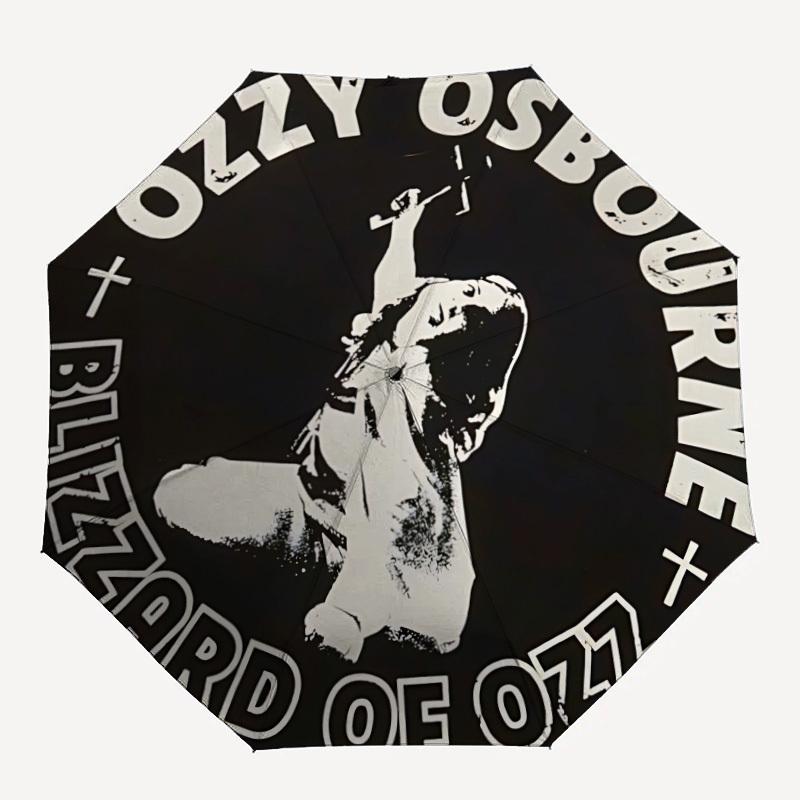 1pc OZZY OSBOURNE Automatic Umbrella Durable Iron Frame & Plastic Handle, Gift for Men & Women, Sturdy Construction yy250902054