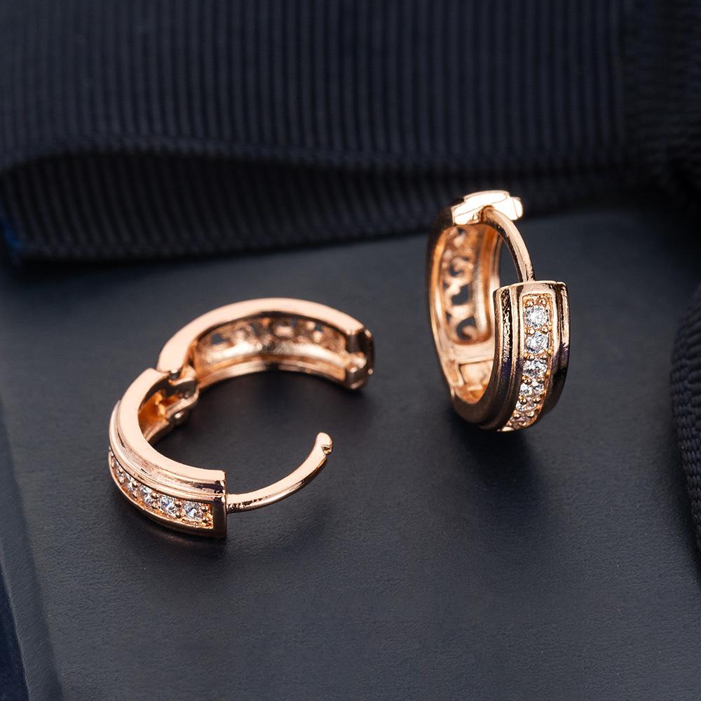 Полые серьги из розового золота с рисунком, инкрустированные микробриллиантами, в подарок для элегантных женщин