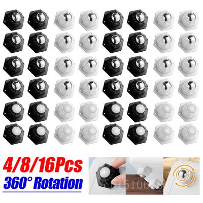 4-16 шт. Самоклеящиеся Бесшумные Шаровые Универсальные Колеса 1 Шарик Мебельные Колесики Колеса Роликовое Колесо из Нержавеющей Стали Вращение на 360°