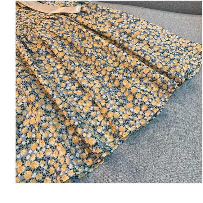 Summer Floral Princess Dress - Short-Sleeved Korean Lapel Style for Girls