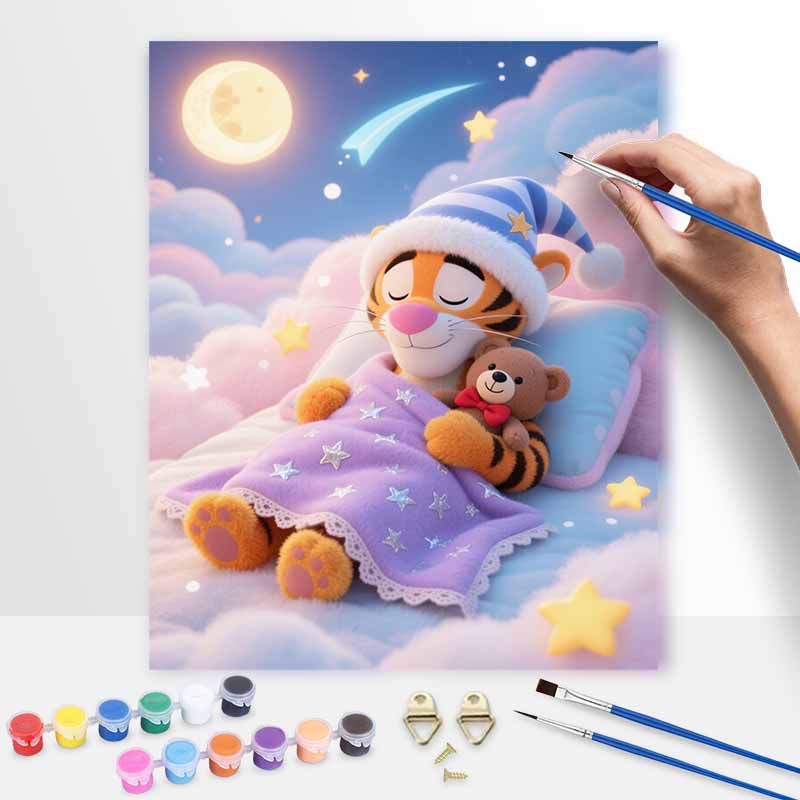Disney Масляная живопись спящий тигр ручная роспись раскраска ручная работа DIY домашний декор подарок