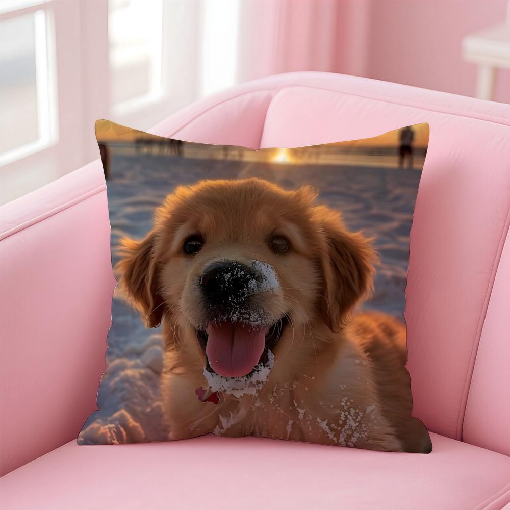 NICE CUTE Samoyed dog Cushion Cover Pillow Case Soft Friendly Fabric Concealed Zipper