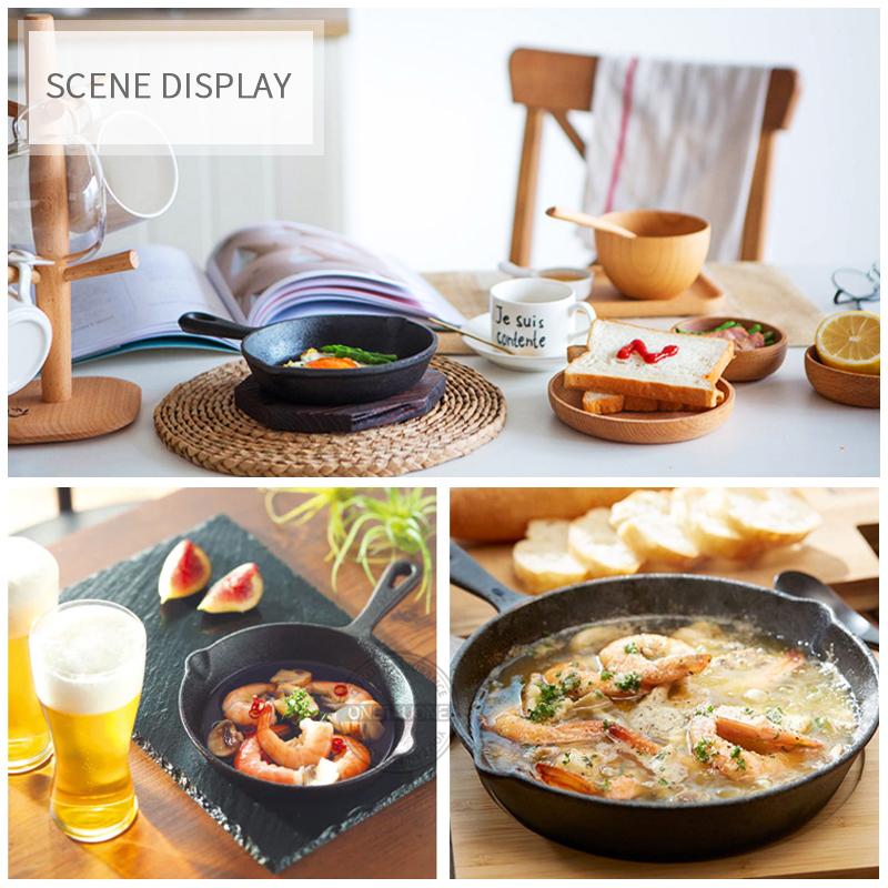 14/16/20cm Cast Iron Frying Pan,Non-stick Skillet Kitchen Fry Pot,Breakfast Pan Omelette pancake pan,Induction Cooking Cookware