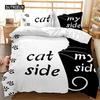 Black and White Duvet Cover Set King and Queen Bedding Set for Couple Romantic Valentine's Day Presents Polyester Duvet Cover