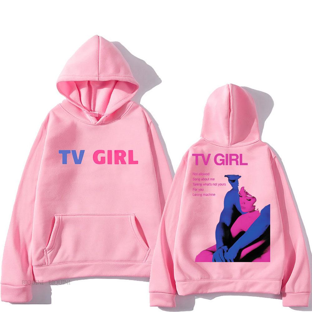 TV Girl Толстовки с капюшоном Harajuku Повседневная Ретро Толстовка на Осень/Зиму Флисовая Одежда Sudaderas Худи