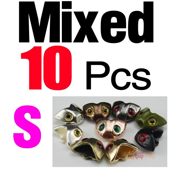 MNFT 10PCS Fly Tying Fish Skull Sculpin Helmet Fly Fishing Streamer Making Skull Head Fly Tying Material New Large & Small Sizes