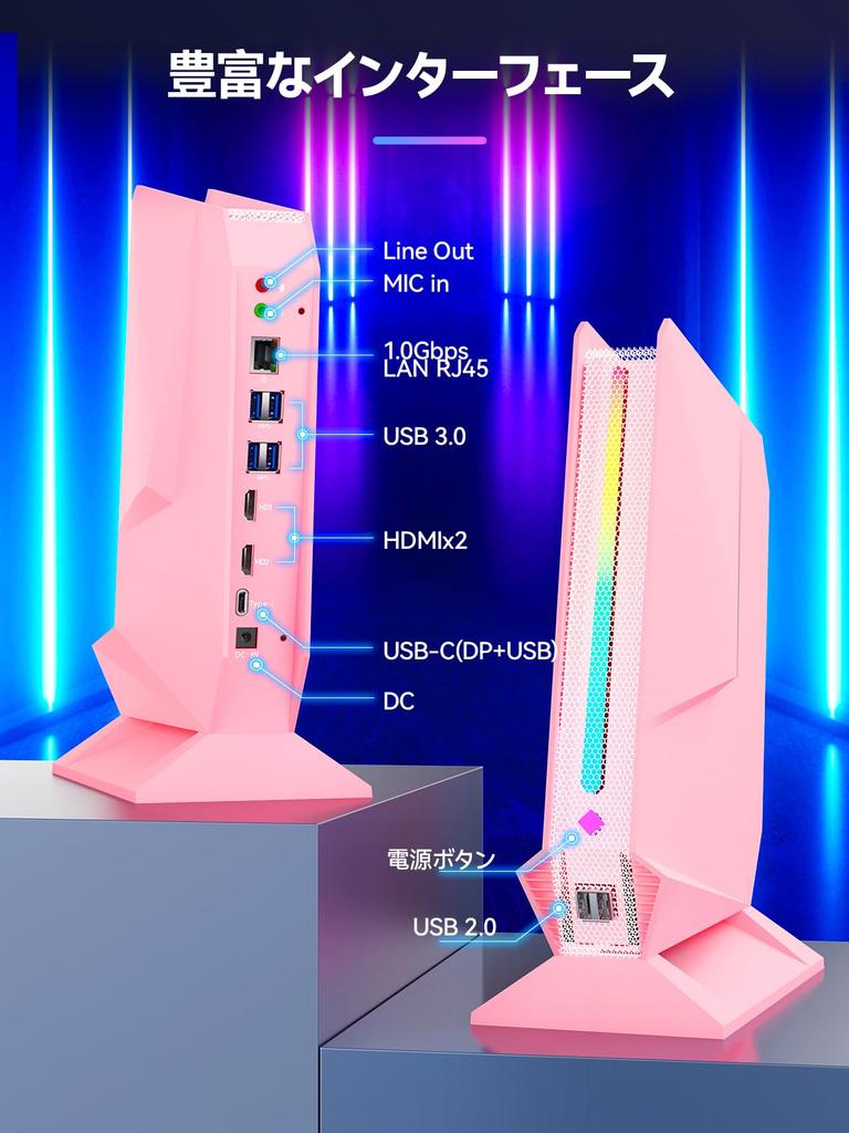 TOPGRO Mini PC Gaming Core GTX1050 16 ГБ SSD WiFi5 LAN Windows11 Pro Small Gaming PC i7-8750H / DDR4/512 ГБ PCIe3.0 4K@60 Гц 1,0 Гбит/с