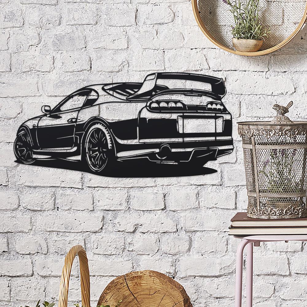 Modern Luxury Car 1pc Metal Wall Art - Sleek Black Iron Design with, Perfect for Office, Living Room, Bedroom, Terrace, Kitchen