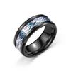 Vintage Viking Celtic Dragon Rings For Men Women Inlay Carbon Fiber Hiphop Men Stainless Steel Rings Wedding Band Jewelry Gifts