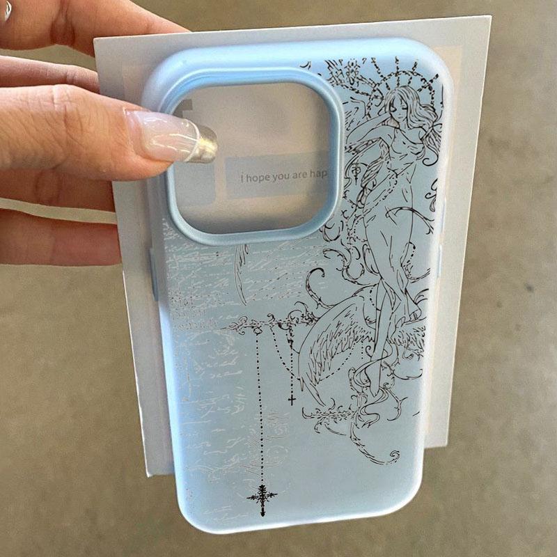 Чехол-телефон в готическом стиле с рисунком ангела и креста для Xiaomi Mi Poco X7 X6 X5 M6 Pro 4G 5G Mi 15T Pro, конфетный цвет, 2-в-1, мягкая обложка