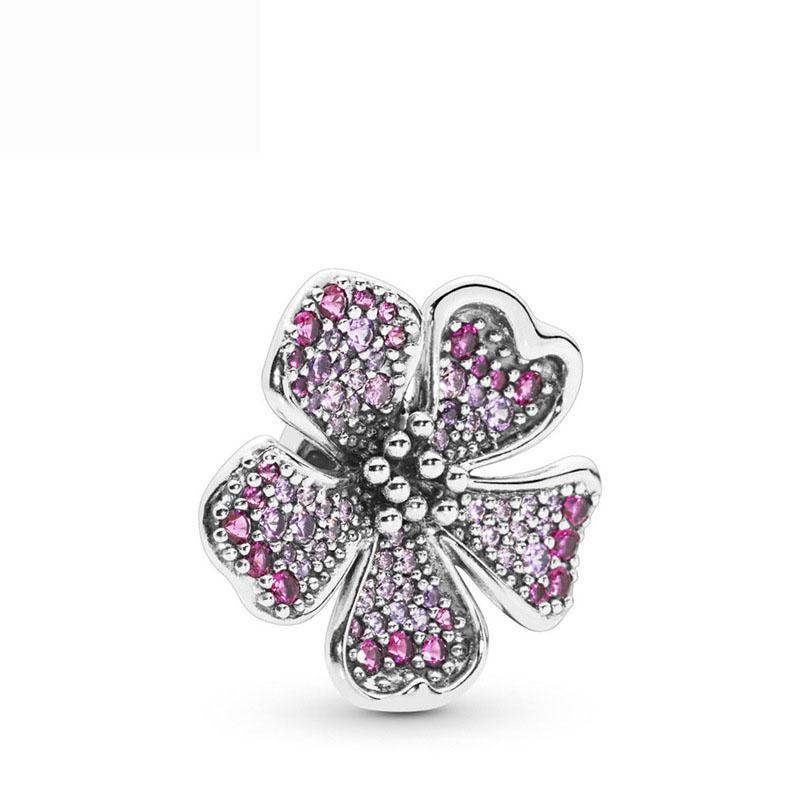 Медные Разноцветные Цветы Четырехлистник Бабочка Шармы Бусины Подходят для Оригинального Браслета Изысканные Украшения Сделай Сам