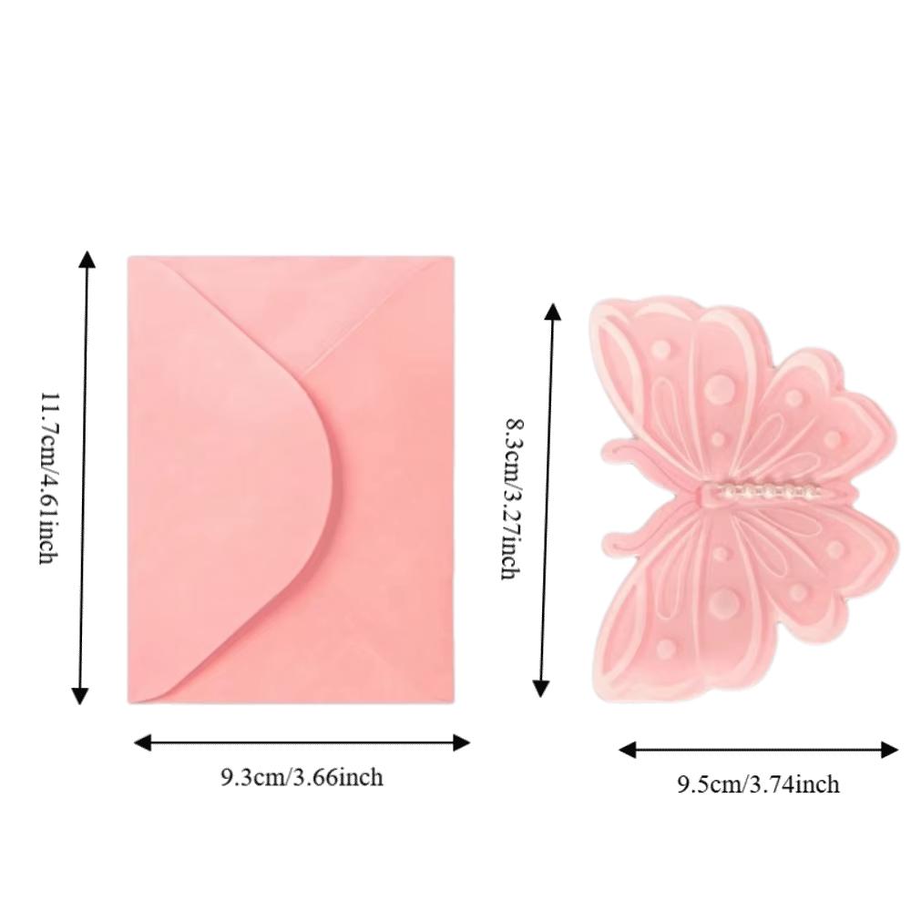 Sweet Design Butterfly Greeting Card Pearl Accessories Valentine's Day Card Party Invitation