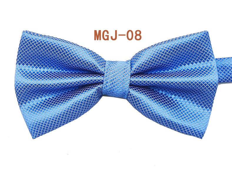 Men's Solid Black Double Layer Bow Tie - British Cube Grid, 27 Colors Available for Formal Events and Weddings.