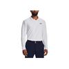 Under Armour Однотонная рубашка поло с длинным рукавом с принтом, мужская, белая 1379728-100