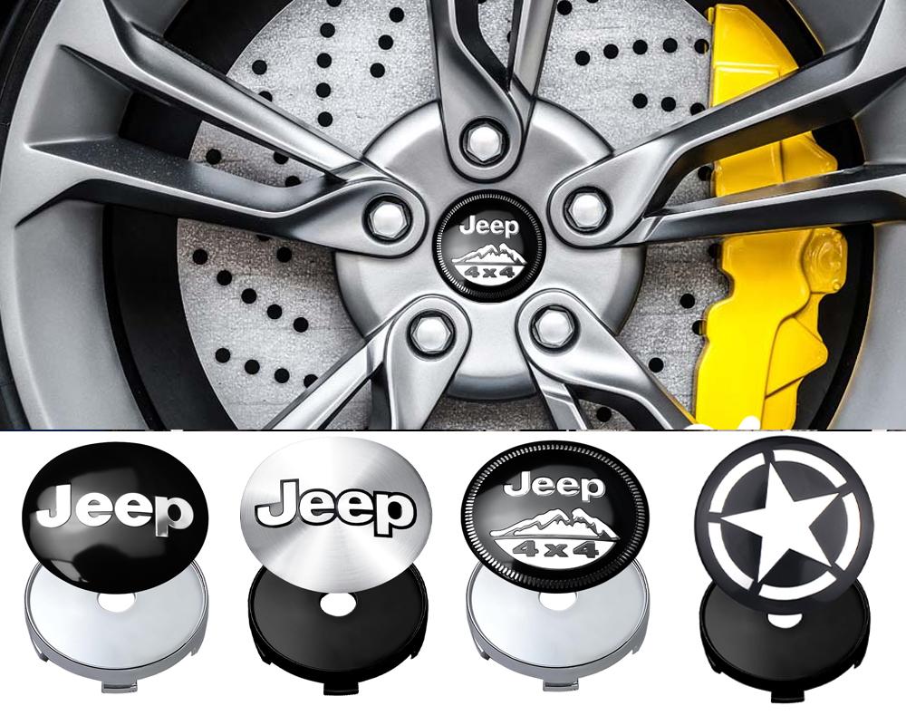 4pcs Car Styling Wheel Center Hub Caps Tire center Covers Hubcap For Jeep Grand Cherokee Wrangler JK Gladiator Compass Renegade AMU1