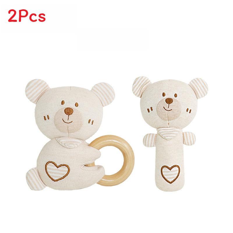 Organic Cotton Baby Hand Shake Toy With Chewable Rattles For Infants 01 Year