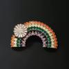 Korean Crystal Rainbow Brooch, A Unique and Stylish Cardigan Pin with A Niche Design Sense, and A Brooch Accessory