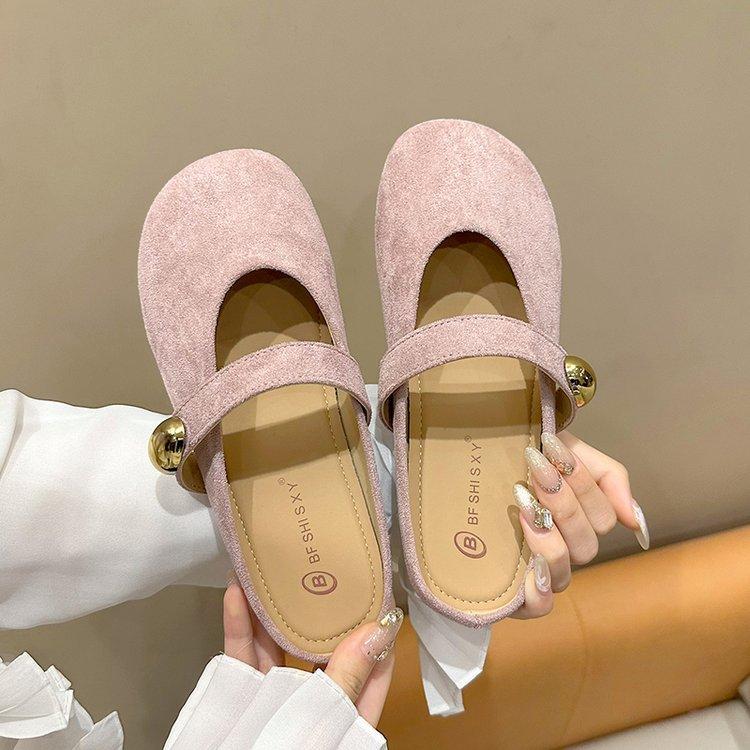 Французские ретро туфли-лодочки для женщин на весну 2025 года, с мягкой подошвой, желтые туфли на плоской подошве