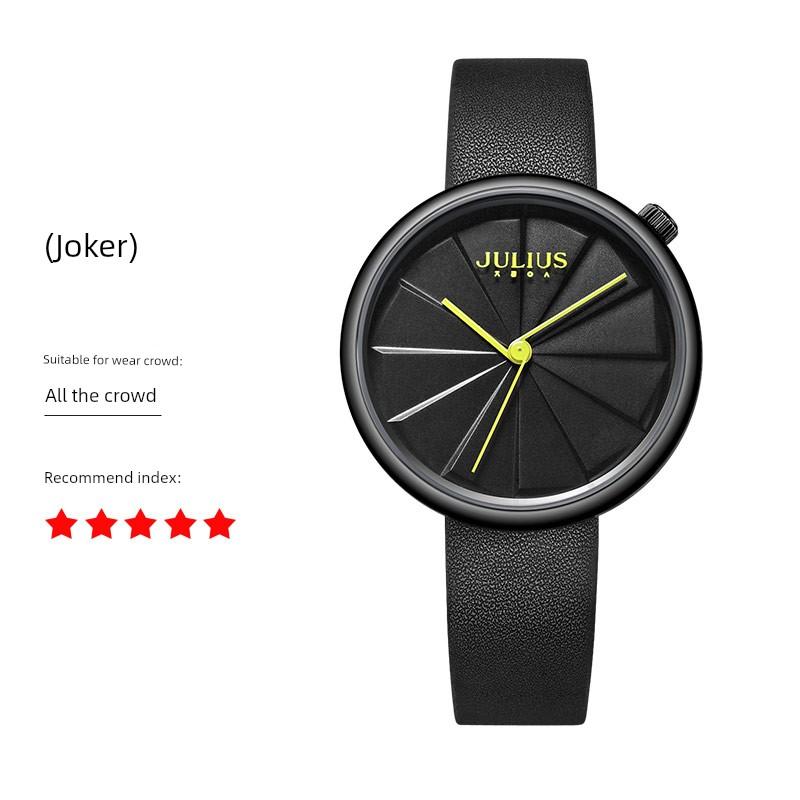 New Arrival Julius Watches Women's Genuine Goods Black Trend K-style Fashion Personality Belt Student Fashion Women's Wrist Watch