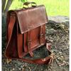 Классическая коричневая сумка-мессенджер из козьей кожи ручной работы, новая деловая сумка для ноутбука