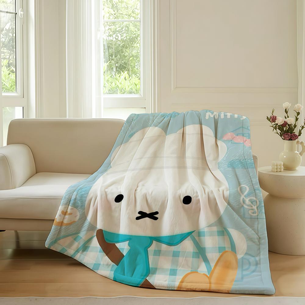 Мультяшное милое одеяло M-Miffy Теплое Мягкое Подходит для Спальни Дивана Кровати Гостиной Офиса Путешествий Кемпинга Подарки