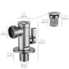 Toilet Dedicated Angle Valves With Filter Screen Large Flows Water Stop Valves Water Tap Connector Bathroom Accessories