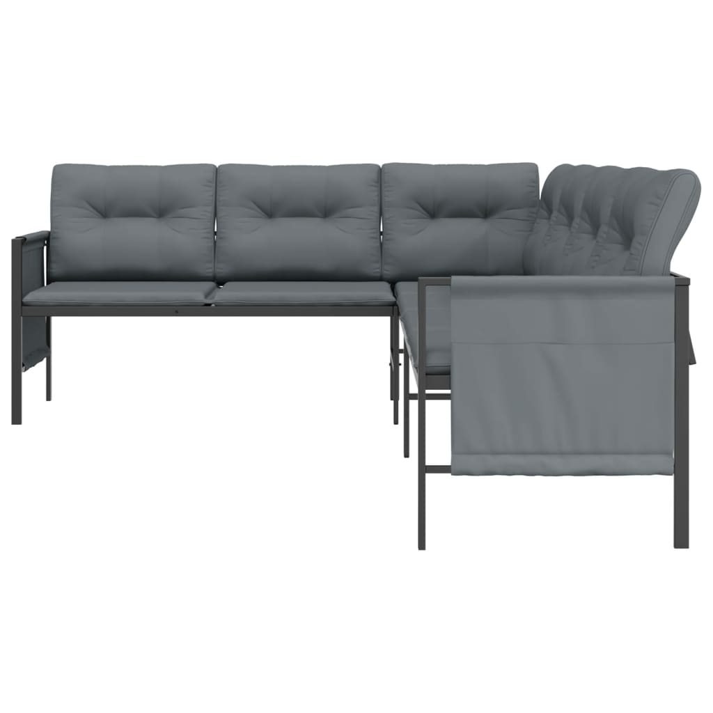 vidaXL Garten-Ecksofa Anthrazit Stahl und Textilene