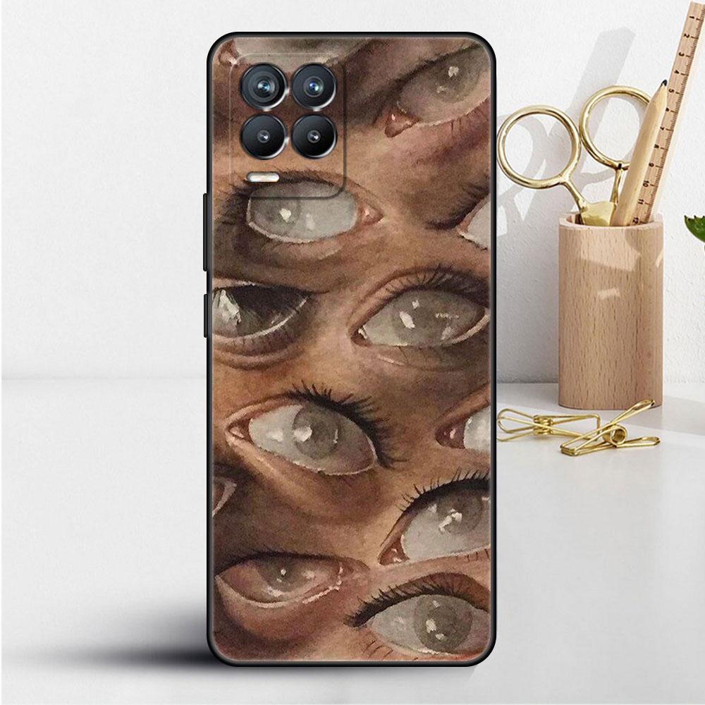 Чехол для Realme 8 C21y GT Neo 2 3 8i C21 7 C11 6 C12 C35 C3 GT 9 Pro C12 Master Funda Phone Cover Scary Face Eyes Smiley