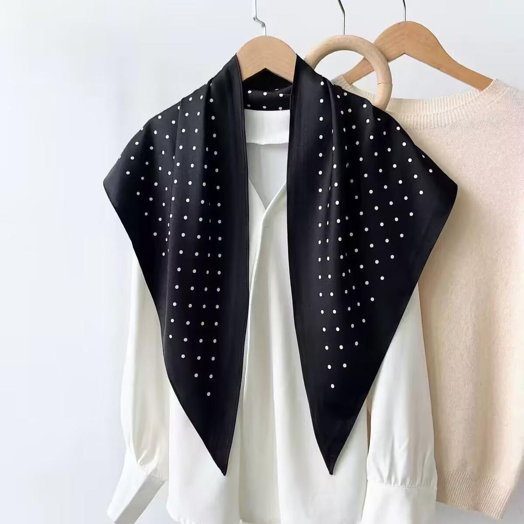 Star silk scarf women's versatile travel accessories with jeans, fart curtain waist scarf, triangular scarf, scarf with headscarf