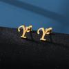 Ins Нержавеющая сталь Lucky AZ 26 Серьги с буквами алфавита Водонепроницаемые золотые серьги-гвоздики Ювелирные изделия Подарочные