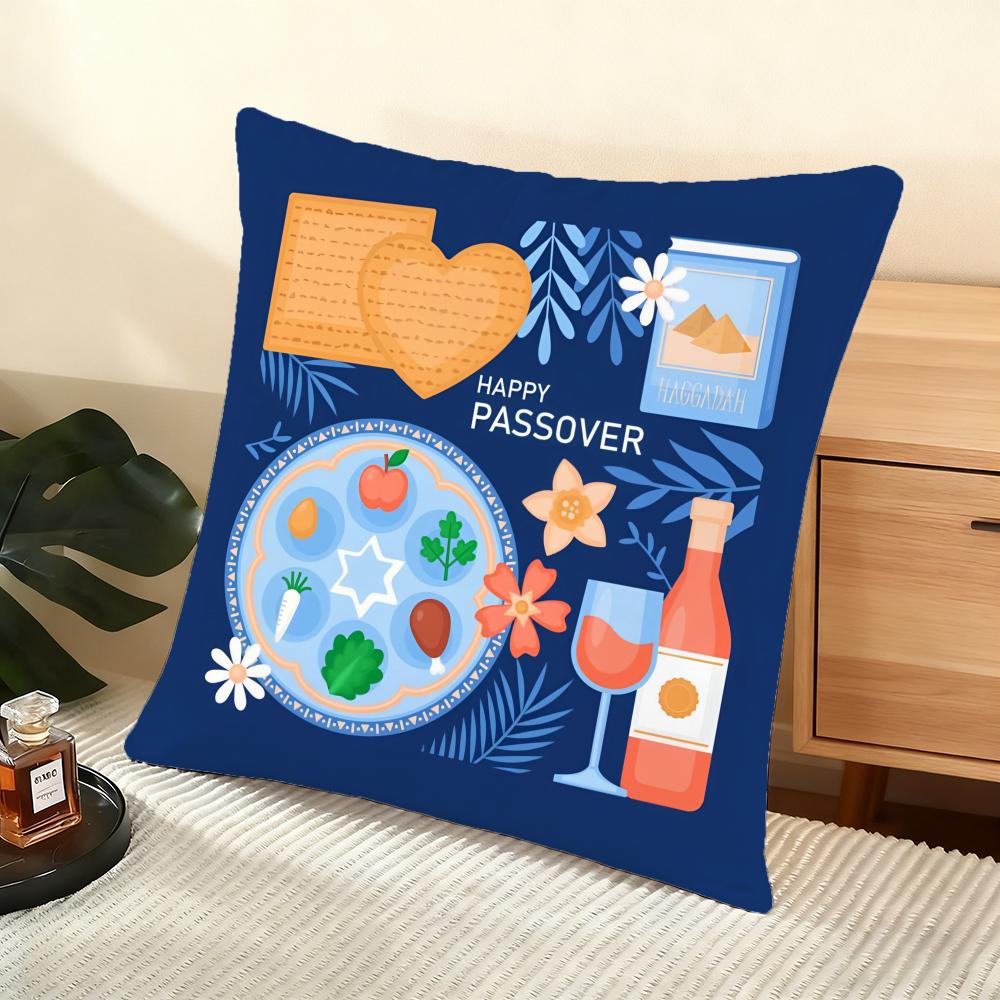 Passover Cushion Cover Soft Short Plush Pillow Cover Smooth Cozy Texture Aesthetic Cushion Case Home Decor
