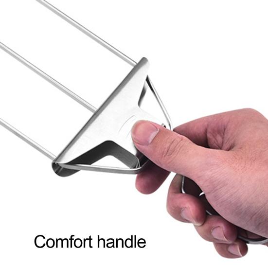 Barbecue Fork Three Prong Food Grade Heat-resistant Great Strength No Deformation Barbecue Stainless Steel Meat Vegetable Barbecue