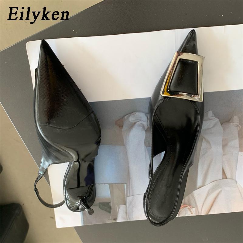 Модные Eilyken Уличный Стиль Тонкие Высокие Каблуки Женские Туфли-Лодочки Сексуальные Дизайнерские Остроносые Босоножки-Слингбэки Банкетные Платьевые Сандалии