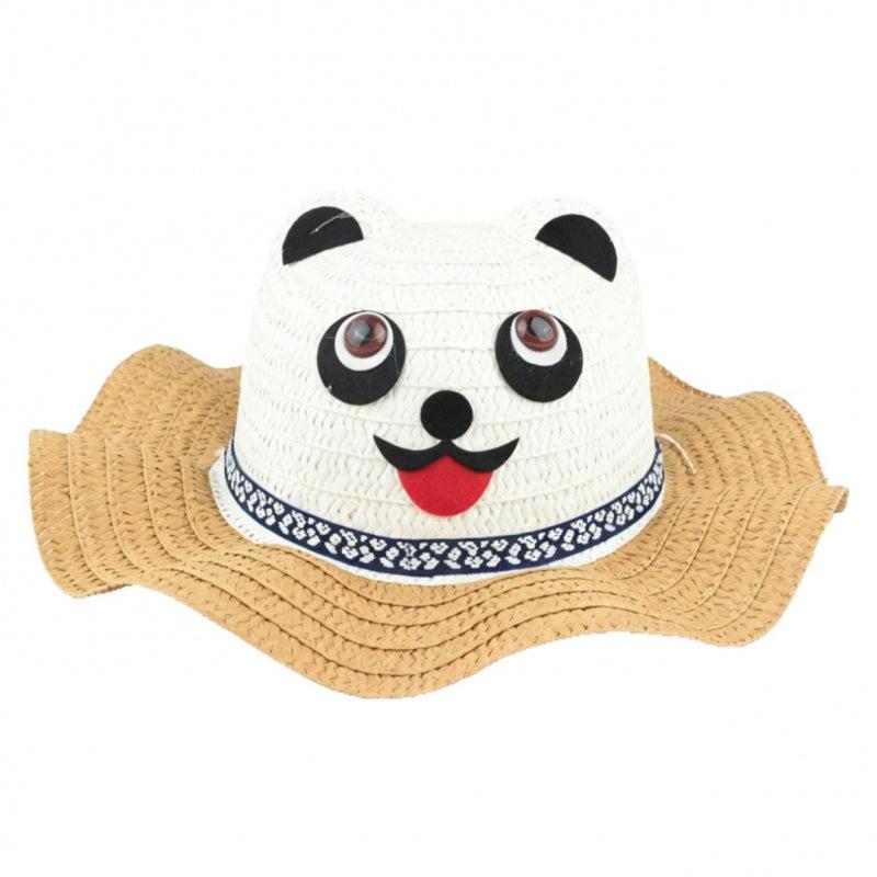 Children's straw hat summer shade outdoor outing hat cute girl hat wave fashion tide beach hat
