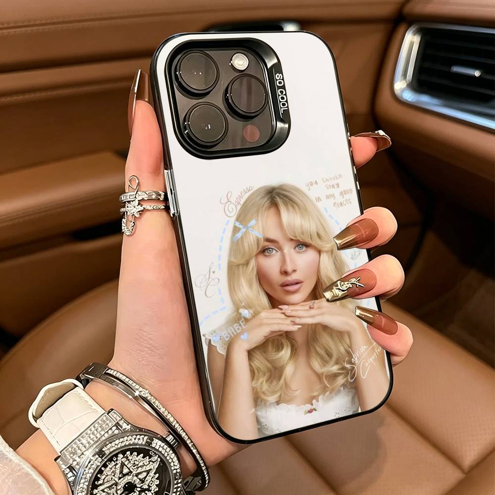 Singer S-Sabrina C-Carpenter Phone Case For IPhone17 16 11 12 13 14 15 16 Pro Max Plus Cover Colored Silver Funda Bumber