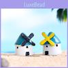 Charming Black Windmill Castle Resin Figurine Adorable Miniature Decor For Succulents