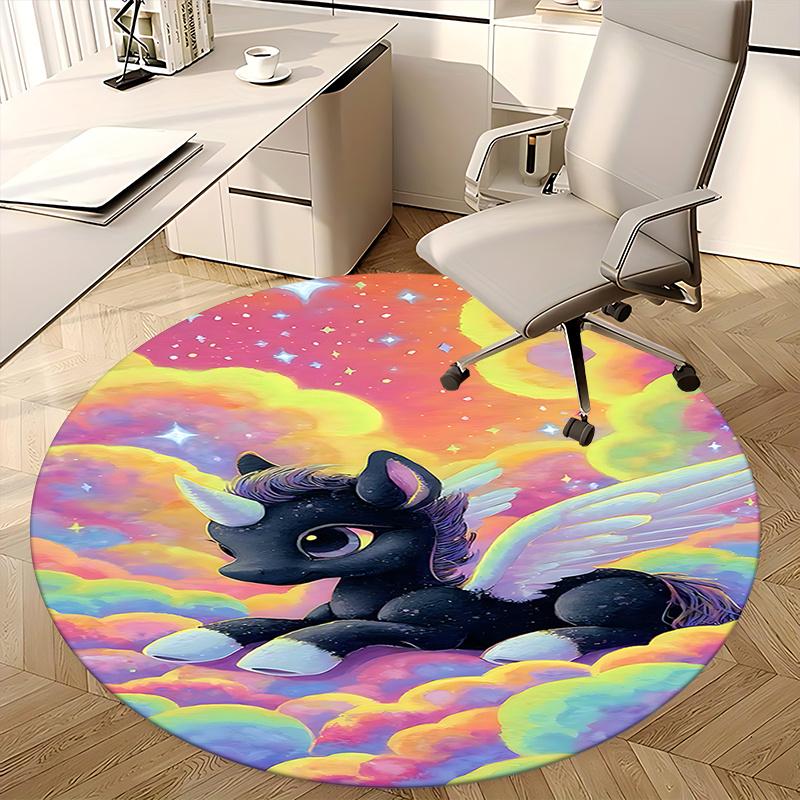 Unicorn Fantasy Chair Mat - Round Carpet for Home Decor, Office Use, Gift Idea 0464b