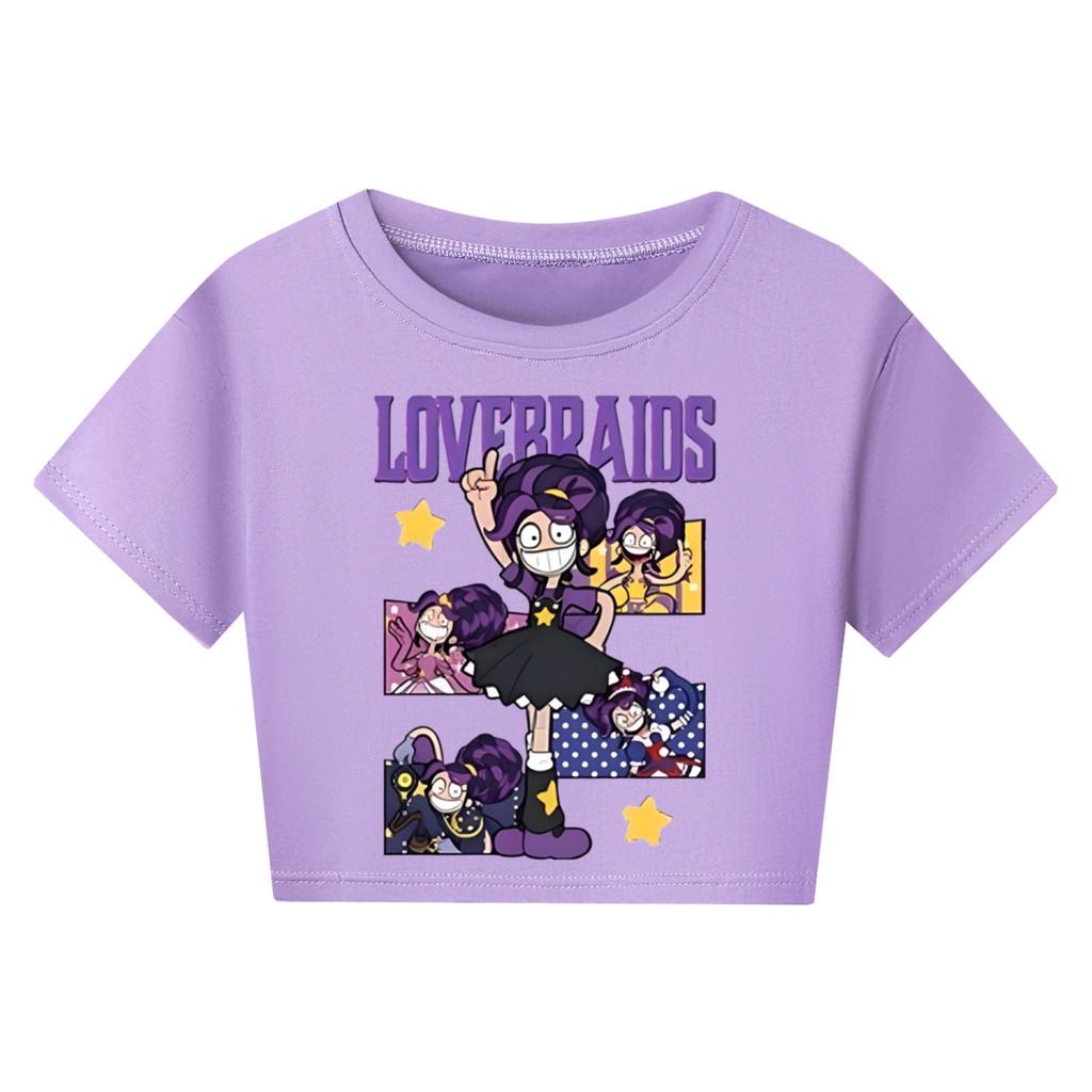 5601 Kids Girls Print Short Style Cute T-Shirt