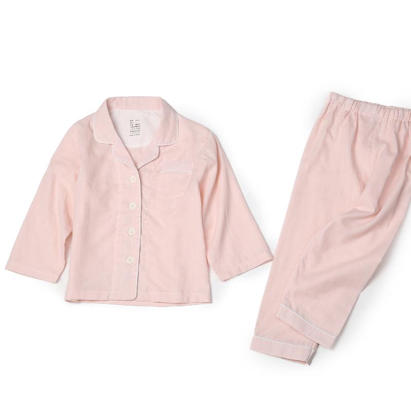 Детский хлопковый пижамный комплект - Двухслойная марля, в стиле Muji