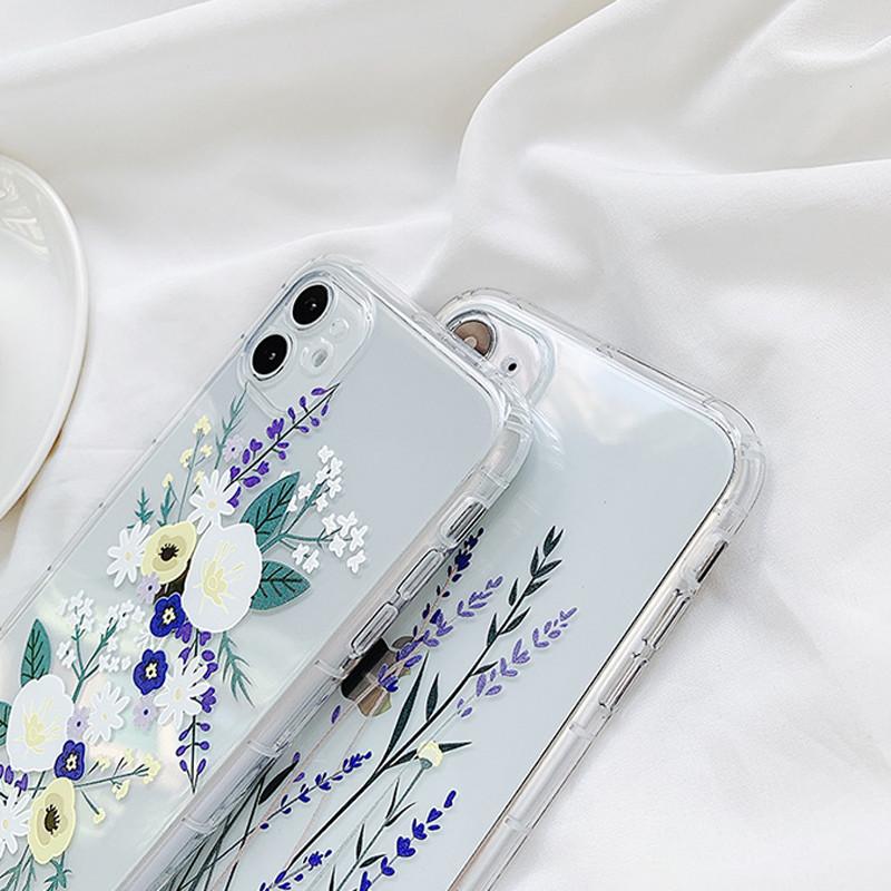 Прозрачный чехол для телефона с фиолетовым цветком для IPhone 18 13 11 12 Pro X XR XS Max 7 8 Plus 5 6s Plus, противоударный, из мягкого силикона