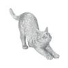 Woovia Metal Pet Stretch Cat Silver X 2 X Doll Figure Ornament Animal Garden Decoration Cat 8.5 4.5cm H24018-J13