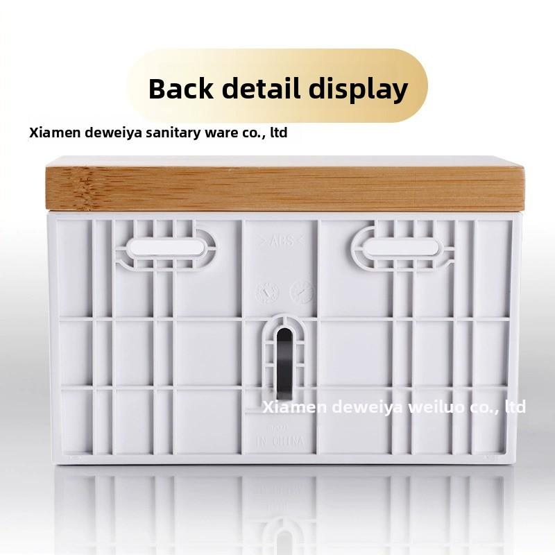Soporte para papel higiénico de bambú montado en pared para baño estilo moderno